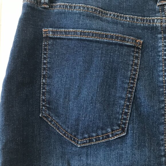 Ann Taylor | Petite Raw Hem Denim Pencil Skirt - Picture 7 of 11